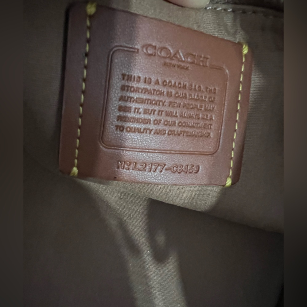Coach Canvas Tote with Brown Leather Trim - Picture 9 of 16